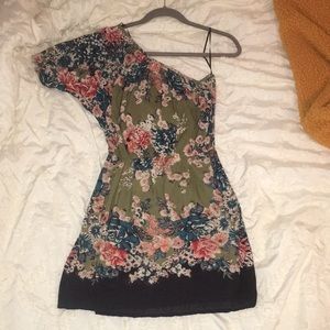 Angie One-Shoulder Floral Dress